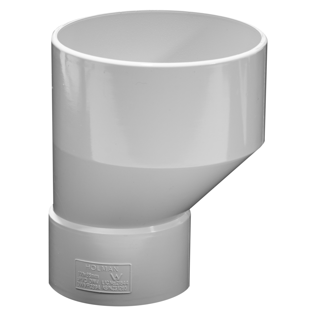 DWV PVC LEVEL INVERT TAPER 100X65mm, M&F Holman Plumbing