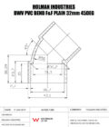 DWVF0045 DWV PVC BEND F&F PLAIN Drawing