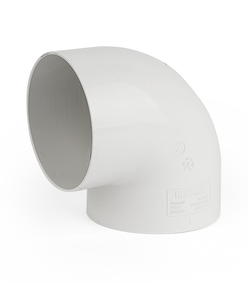 SWF0475 90mm 90 degree Stormwater Elbow Smooth Female & Female