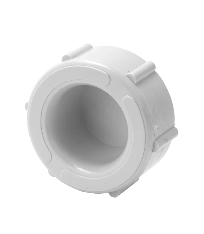 DWV inspection outlet cap - Universal Threaded Cap with O-Ring, side view