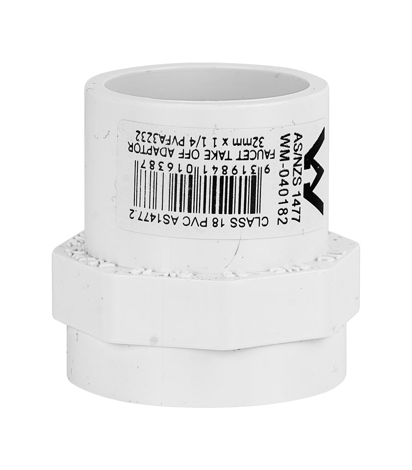 PVFA3232 PVC Pressure Faucet TO Adaptor 32mm x 1-1:4" Female