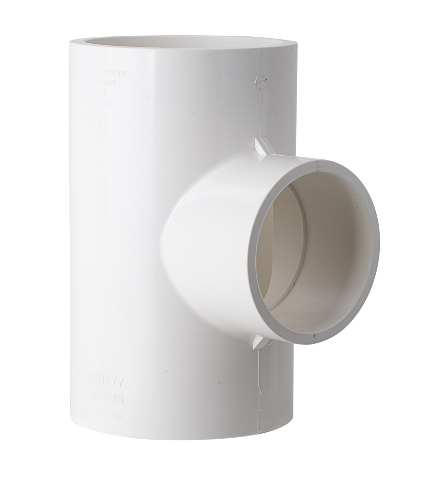 PVT10080 PVC Pressure Reducing Tee 100mm x 80mm